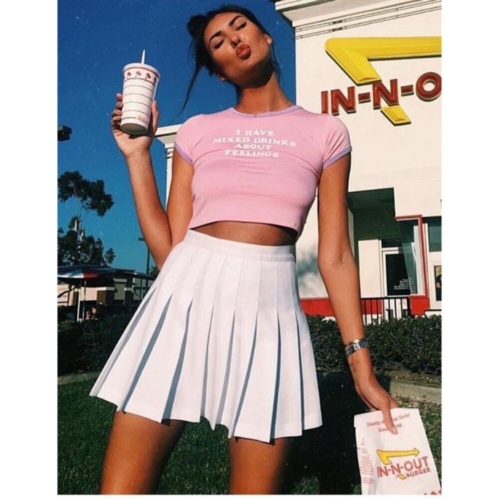 💕AMERICAN APPAREL💕 Tennis Skirt ~ White Large L NWOT - Picture 6 of 16